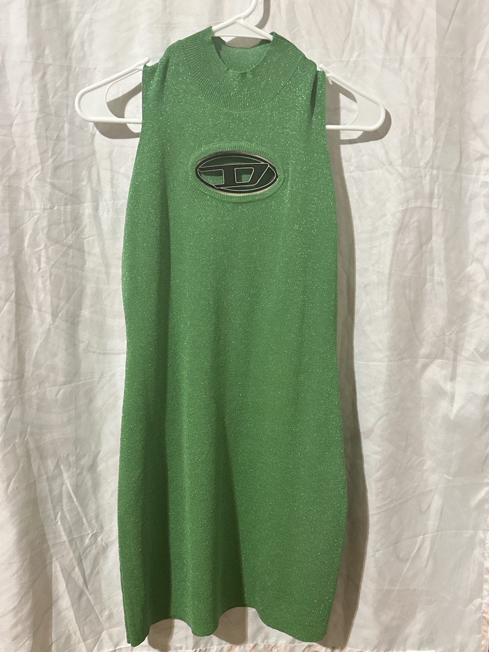 Green Sleeveless Knit Dress